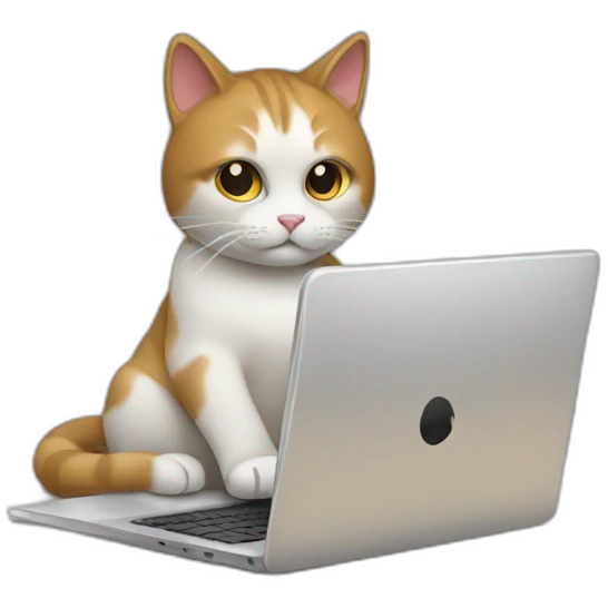 Cat working on laptop emoji