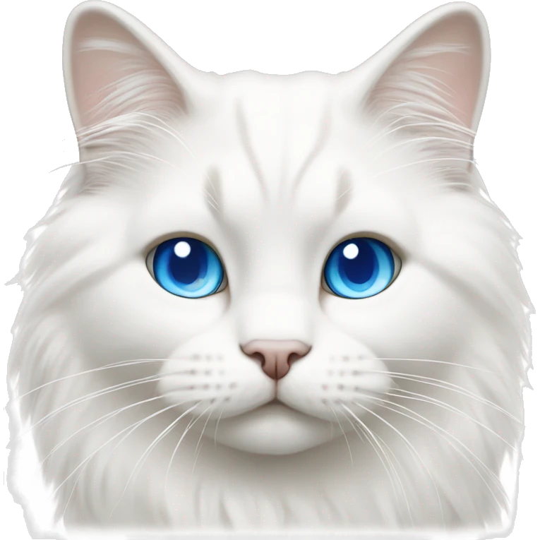 All White Ragdoll cat whit blue eyes walking  emoji