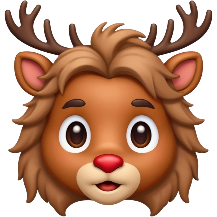 Rudolph cute face emoji for slack simple with hair emoji