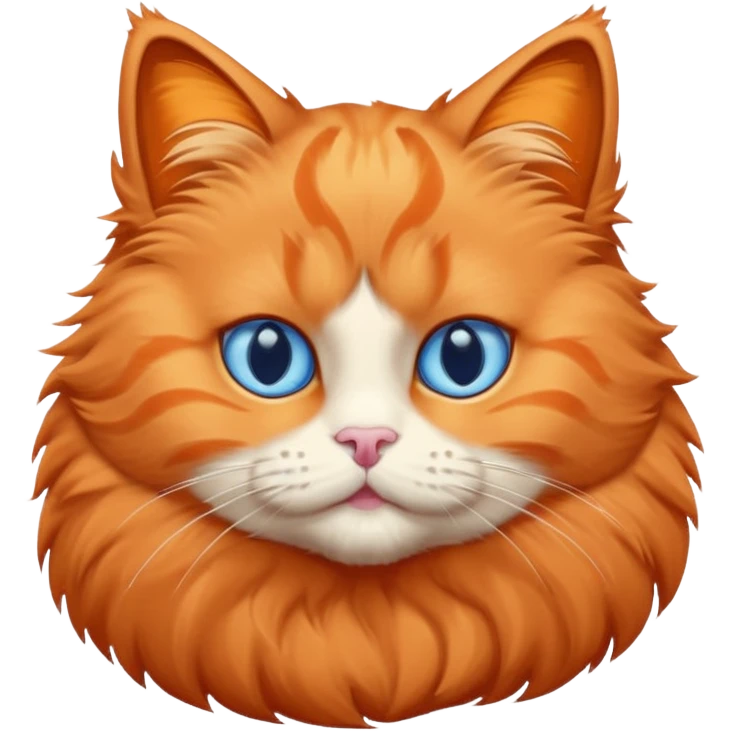 orange puffy cat with blue eyes emoji