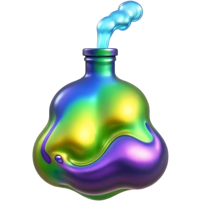 3D render of Oil Slick, toxic waste aesthetic, bubbling liquid, industrial warning texture. emoji