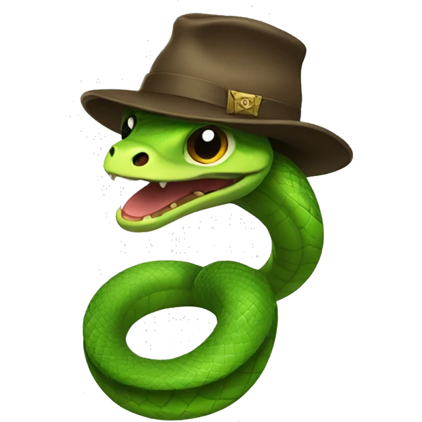 Snake with hat  emoji
