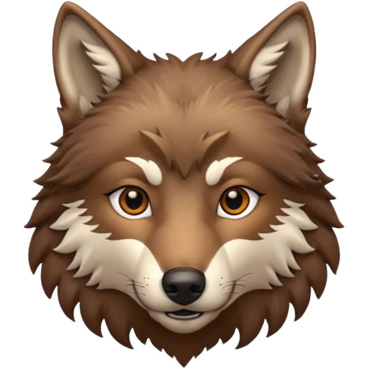 Brown wolf head emoji