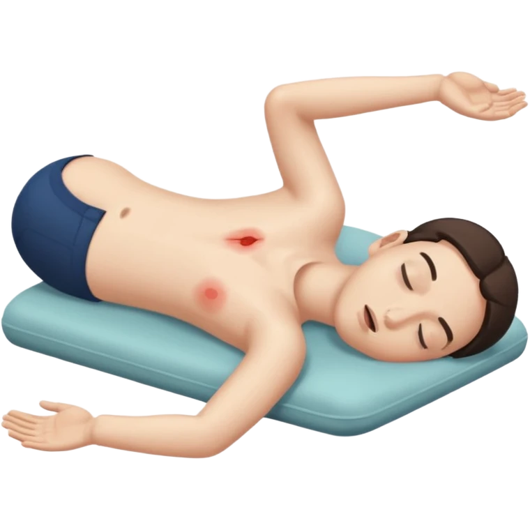 human laying down, plays dead emoji