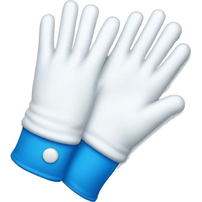 White gloves with blue bon  emoji