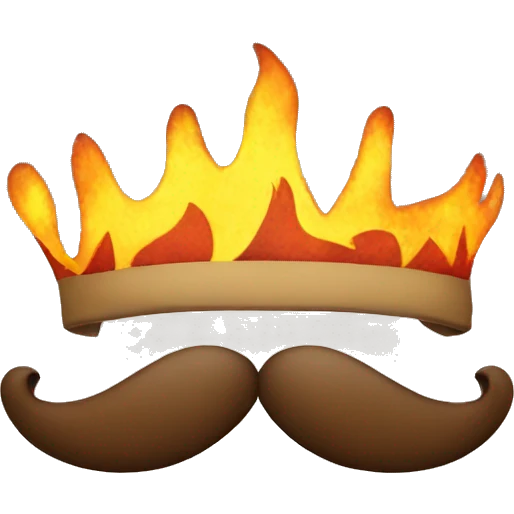 king mustache flames emoji