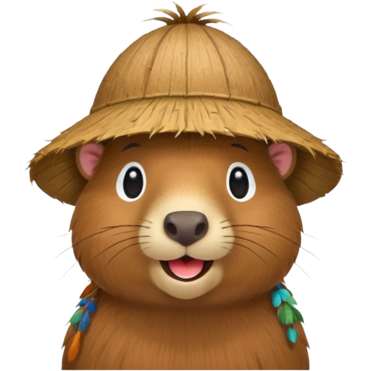capybara with coconut hat emoji