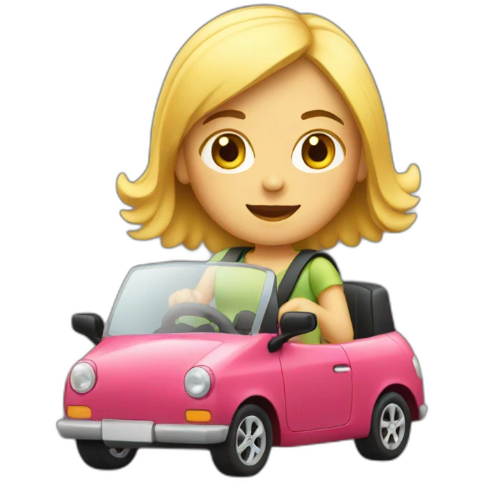 girl Driving Small Car emoji