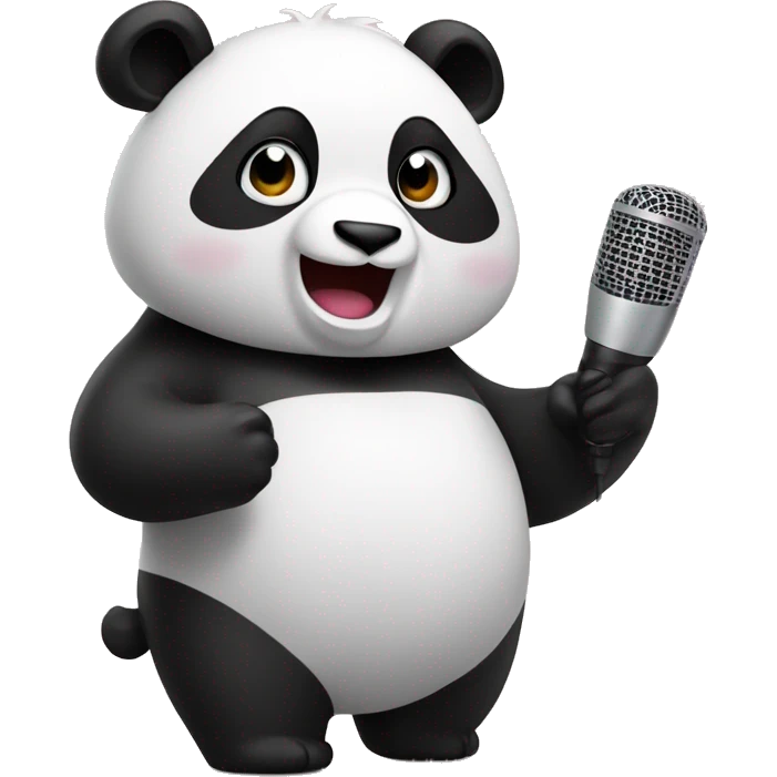 panda cantando karaoke  emoji