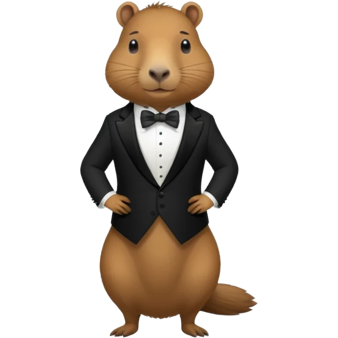 Asme una capibara con trage elegante emoji