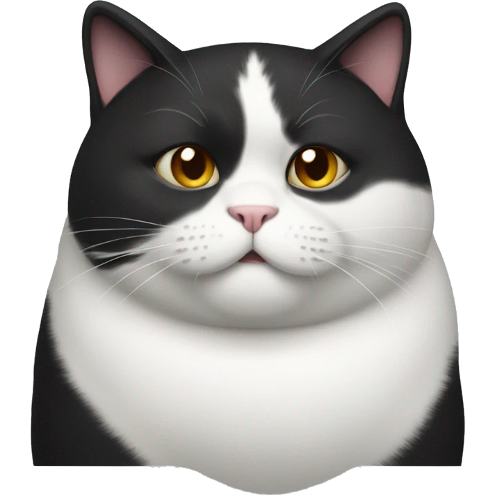 Black and white fat cat emoji
