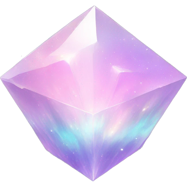 Pastel white iridescent nebula crystal emoji