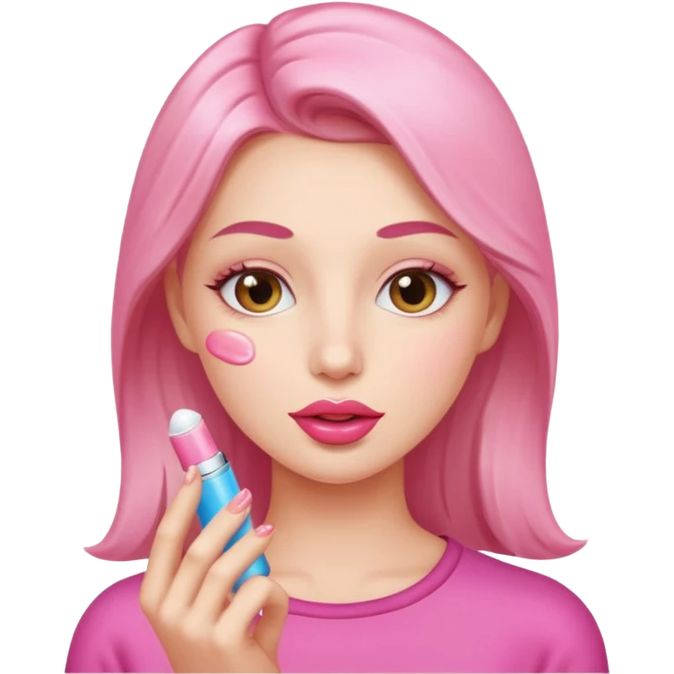 A gorgeous women applying lipbalm  emoji