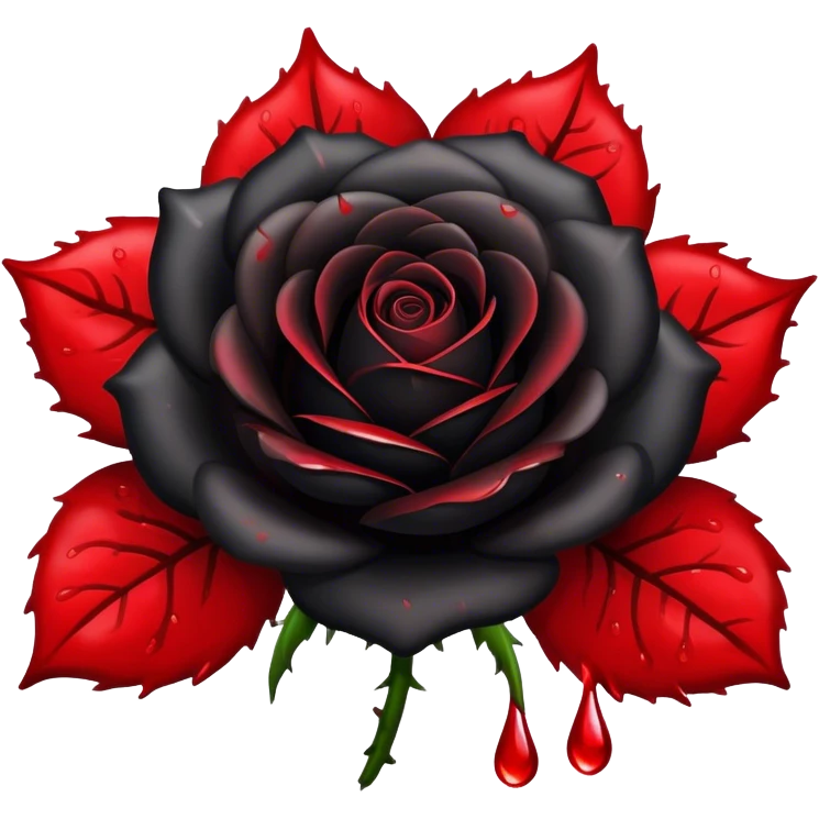 black rose with blood droplets emoji