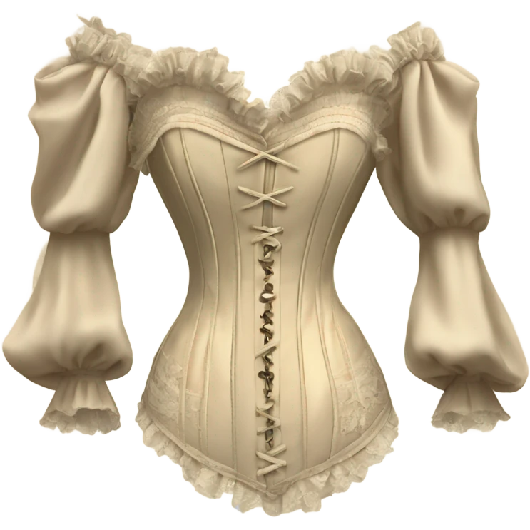 vintage rococo light beige corset with sleeves  emoji