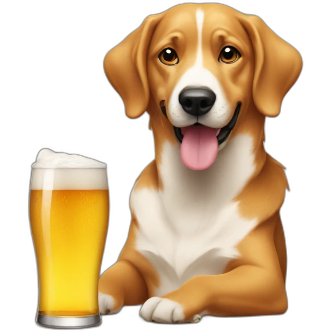 Dogs drink beer in a party emoji