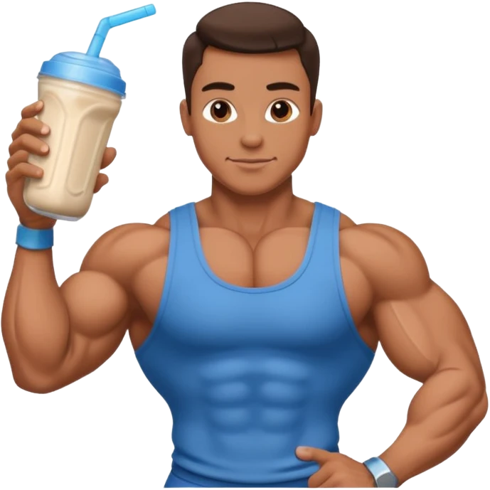 bodybuilder holding protein shake emoji