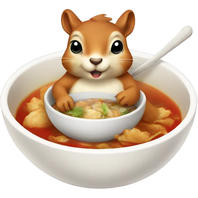 Squirrel eating dumpling soup emoji