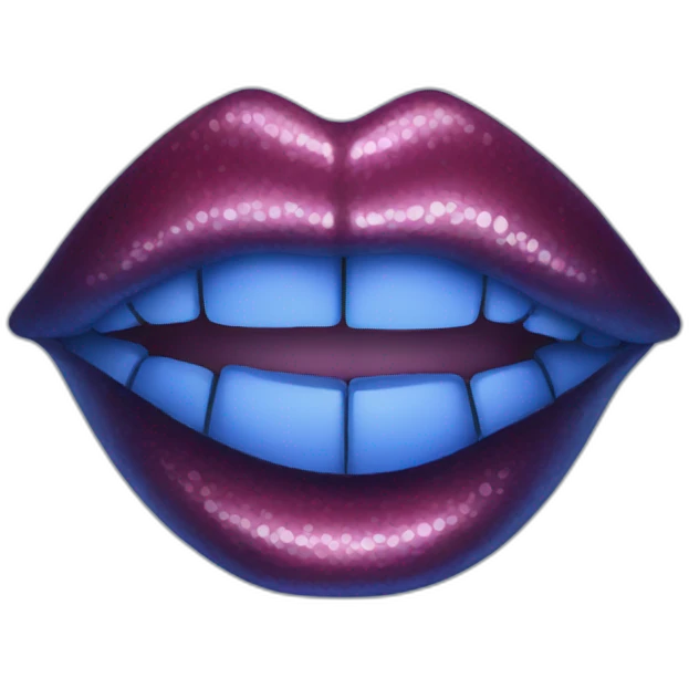 lips blue emoji