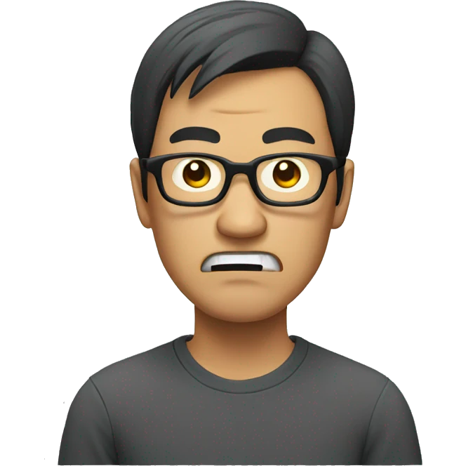 Angry Asian man with glasses emoji