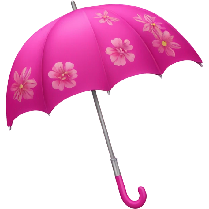 Hot pink umbrella with flower detail  emoji