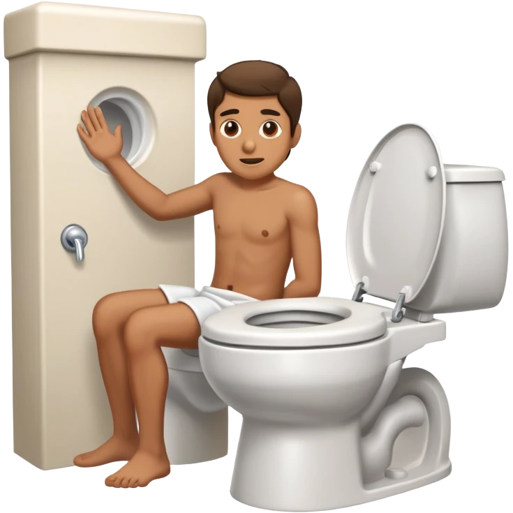 toilet with a man coming out  emoji