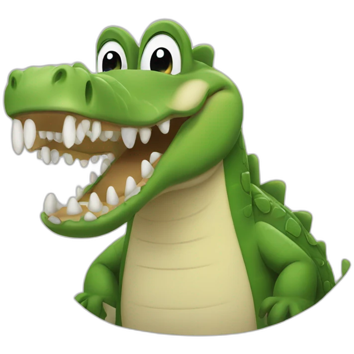 a crocodile laughing emoji