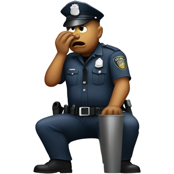 Police officer puking emoji