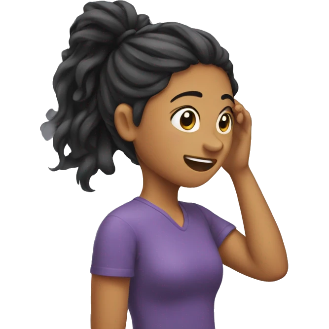Girl pulling her hair emoji