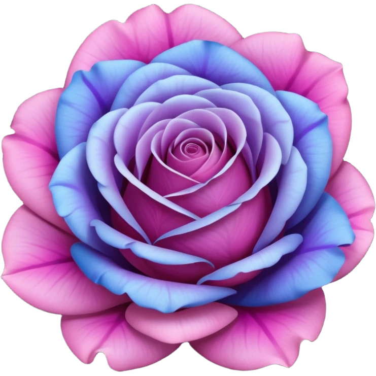 realistic Colorshifting blue,  purple, pink rose emoji