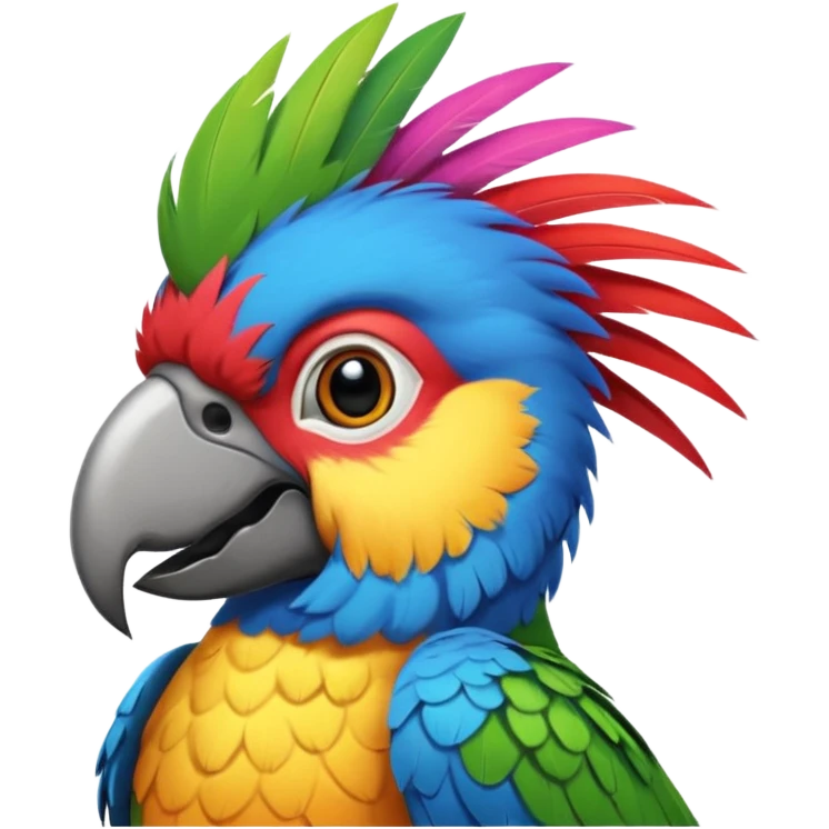 punk parrot emoji