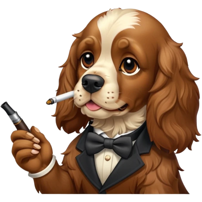 Cocker smoking emoji