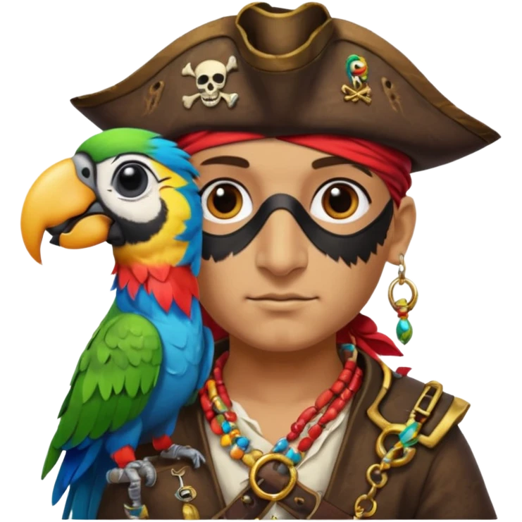 pirate and parrot emoji