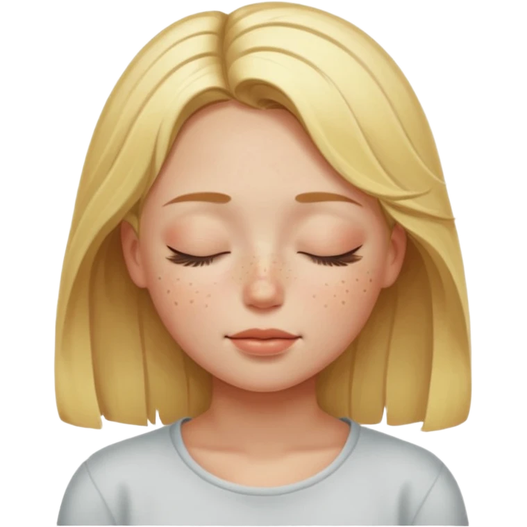 closed eyes blonde girl emoji