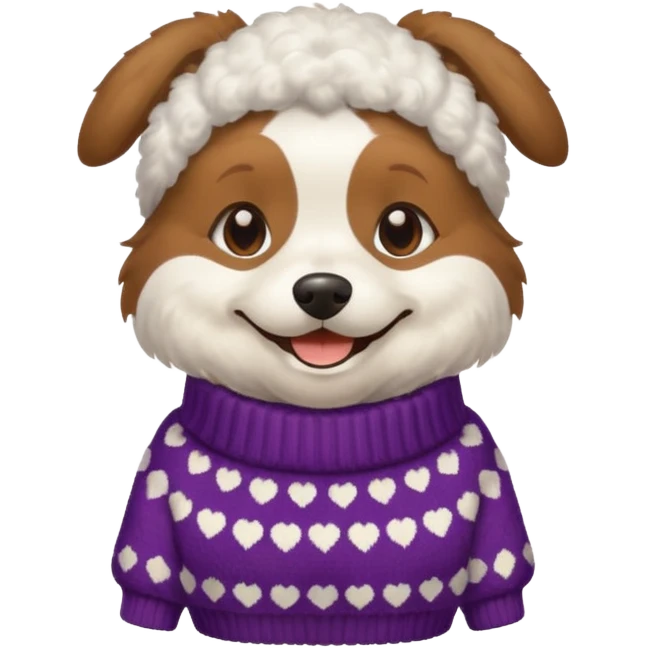 dog wearing grany emoji