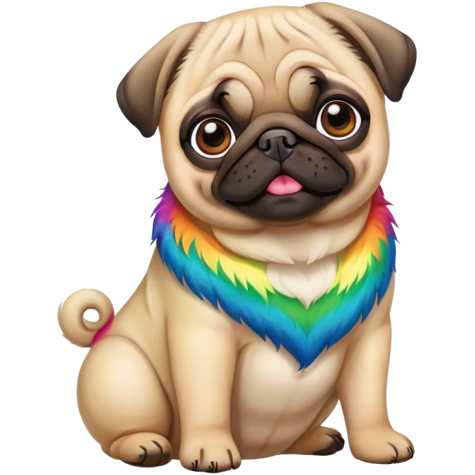 Rainbow pug emoji