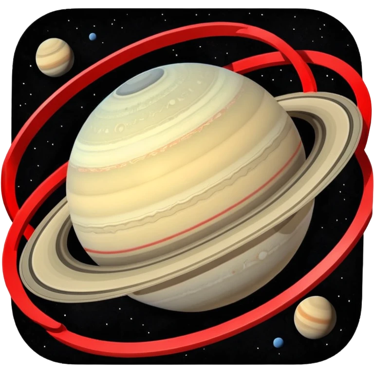 planet Saturn with red strips emoji