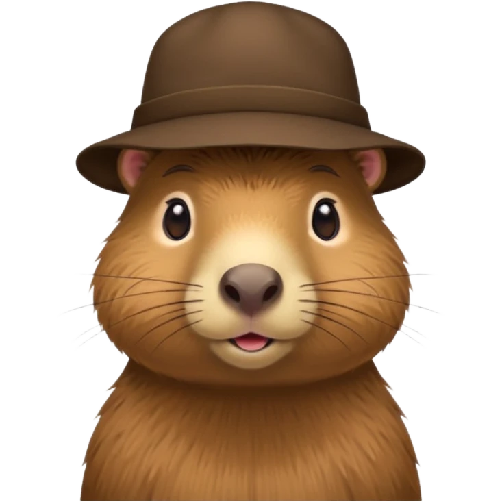 A capybara with a hat emoji