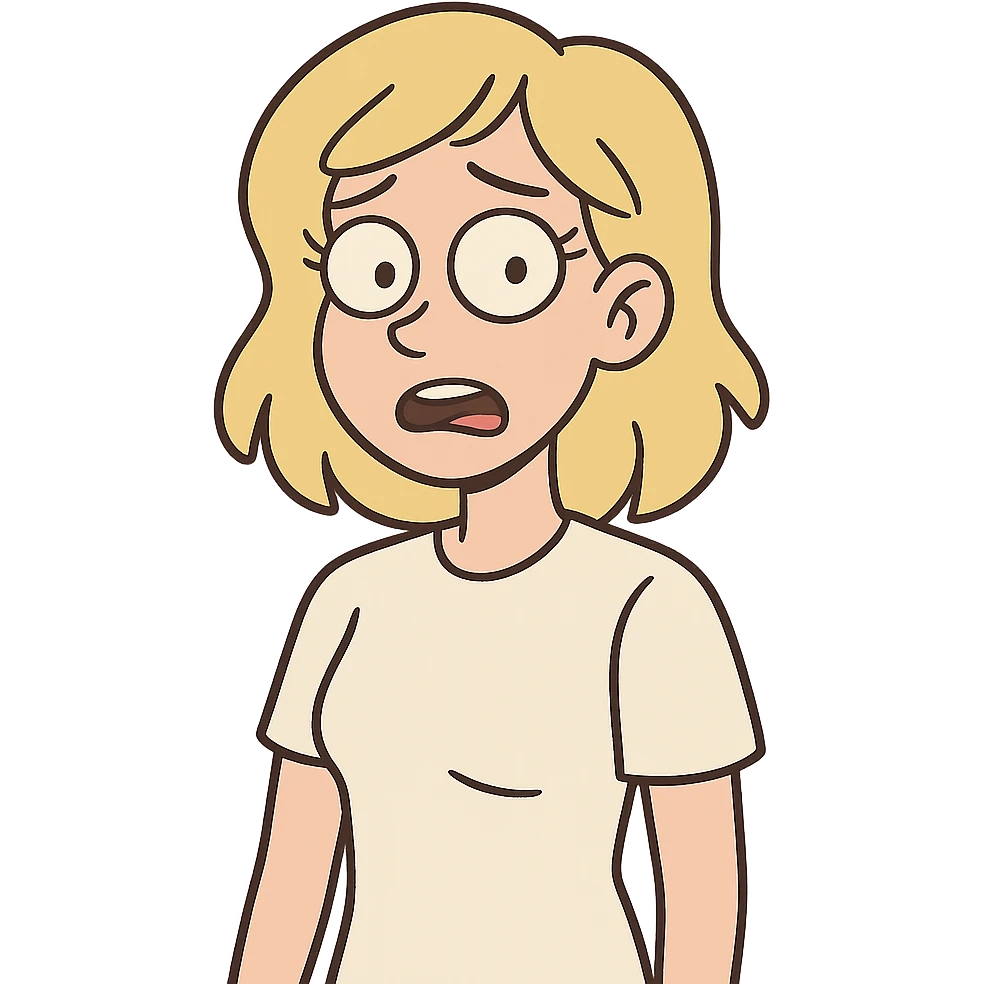 flat toon style blonde girl wearing a t-shirt emoji