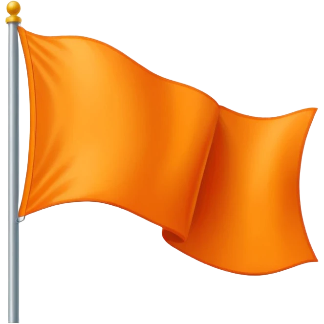 Solid Orange Color wavy flag emoji