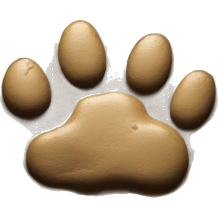 dog paw imprint in mud emoji