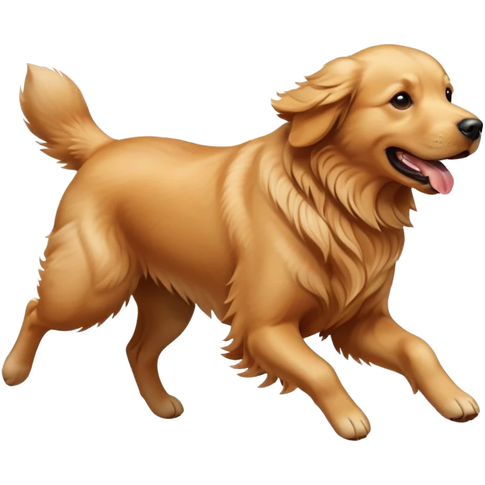 Golden retriever dog running at full speed emoji