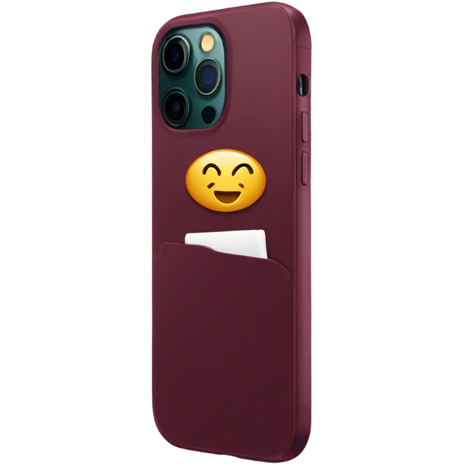 iphone 14 pro with burgundy case emoji