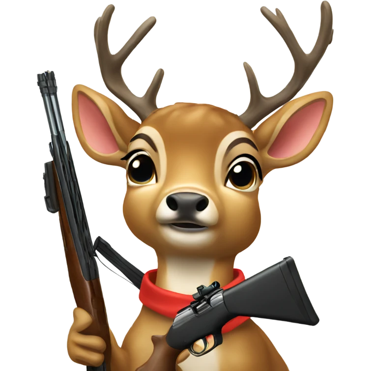 deer with bow holding shotgun emoji