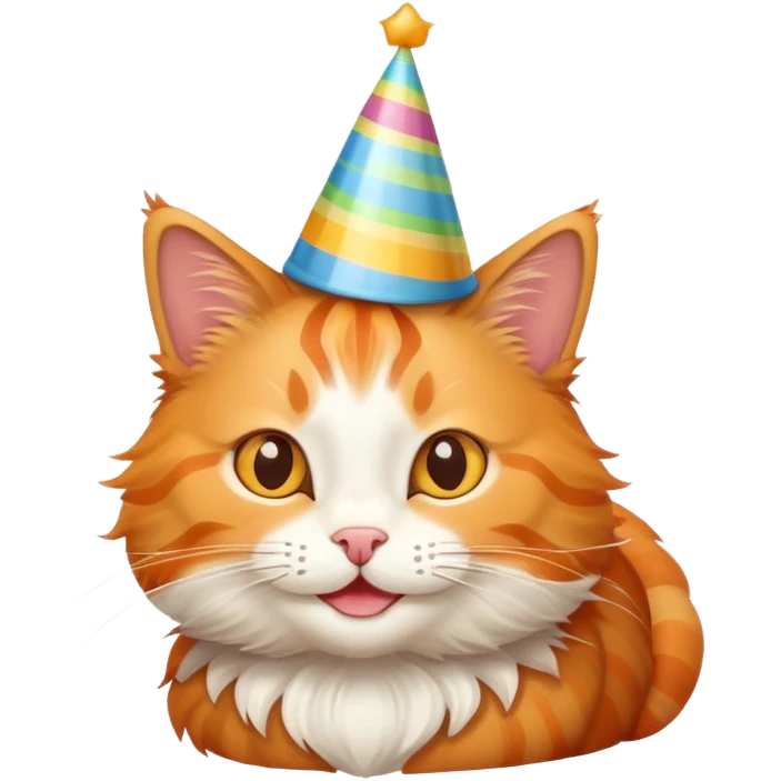 Cat with a birthday hat  emoji