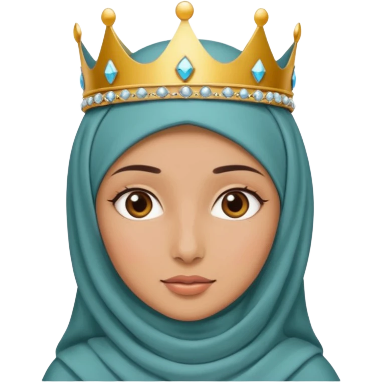 Girl in hijabi with crown emoji