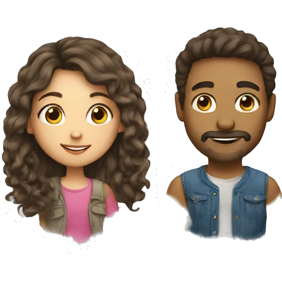 art guy and girl drawing emoji