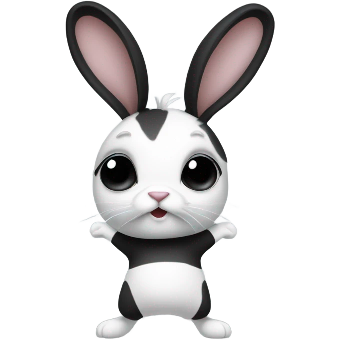 black and white rabbit doing a handstand emoji