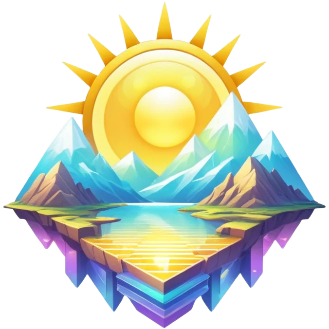Epic complex detailed iridescent gradients white golden bright light solarpunk sunny aesthetic-scenery emoji
