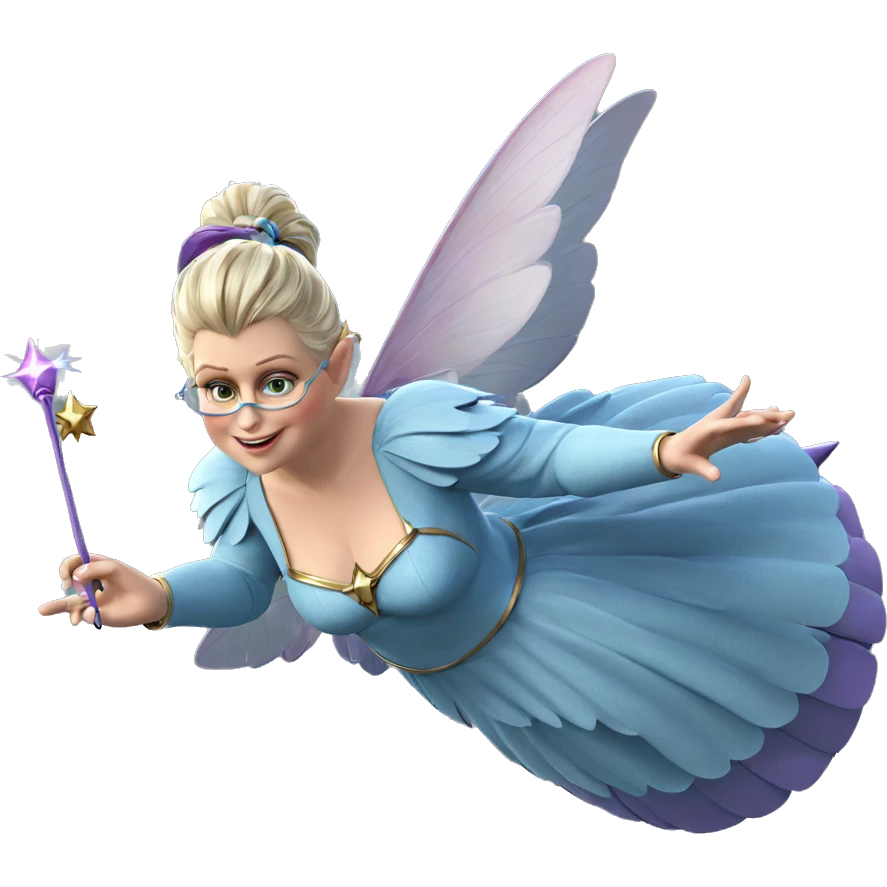 fairy girl with wand and wings emoji